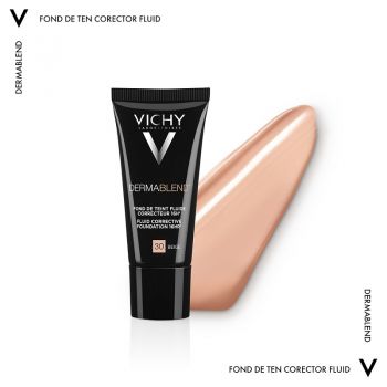 VICHY DERMABLEND FOND DE TEN CORECTOR FLUID REZISTENTA 16H SPF 35 TEN NORMAL / USCAT NUANTA 30 BEIGE X 30 ML