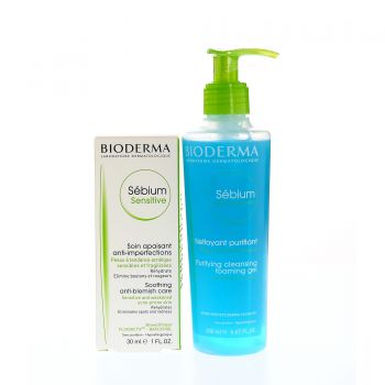 BIODERMA SEBIUM SENSITIVE CREMA 30ML + GEL SPUMANT 200ML CADOU