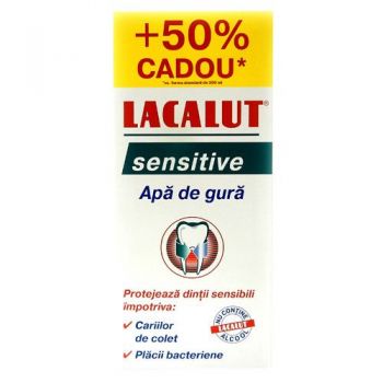 LACALUT APA DE GURA ANTIPLAQUE SENSITIVE 300ML + 50% CADOU