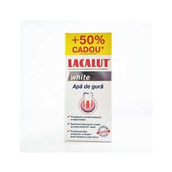 LACALUT WHITE APA DE GURA ANTIPLAQUE 300ML + 50% CADOU