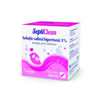 SEPTICLEAN SOLUTIE SALINA 3% 5ML X 10 FIOLE