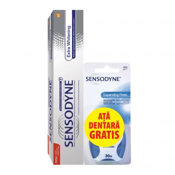 SENSODYNE PASTA DE DINTI EXTRA WHITENING 100ML + ATA DENTARA GRATIS