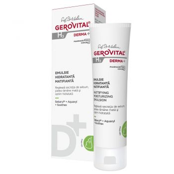 Emulsie hidratanta matifianta ten gras Gerovital H3 Derma+ (Concentratie: Crema pentru fata, Gramaj: 50 ml)