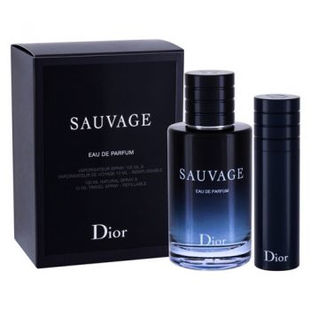 Set Cadou Christian Dior Sauvage, Barbati, Apa de Parfum (Continut set: 100 ml Apa de Parfum + 10 ml Apa de Parfum)
