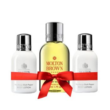 Set Cadou Molton Brown Gel de dus Orange & Bergamot 50 ml + 2 x Lotiune de corp Heavenly gingerlily 30 ml