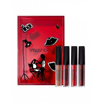 Set Ruj lichd Smashbox Always On Matte Liquid Lipstick (Continut set: Light Chestnut Matte 0.9 Ml+ Yellow Red Matte 0.9 Ml + Deep Warm Plum 0.9 Ml + Warm Berry 0.9 Ml) de firma original