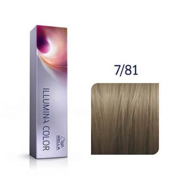 Vopsea de par permanenta Wella Professionals Illumina Color 7/81