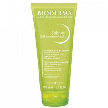 Gel de curatare spumant activ Bioderma Sebium pentru ten mixt gras, 200 ml (Gramaj: 200 ml, Concentratie: Gel de curatare)