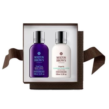 Set Cadou Molton Brown, Gel de dus Ylang Ylang 100 ml, Lotiune de corp Gingerlily 100 ml ieftin