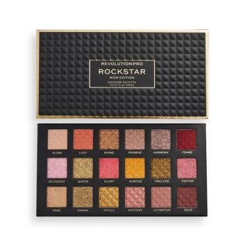 Paleta farduri Makeup Revolution Pro - Shadow Palette Rockstar (Gramaj: 18 g, Concentratie: Paleta fard de pleoape, CULOARE: Noir)