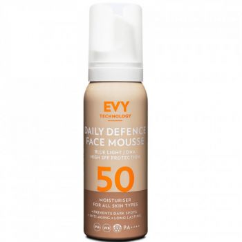 Spuma de fata Evy Technology Daily Defence Unisex SPF 50, 75 ml (Concentratie: Protectie solara, Gramaj: 75 ml)