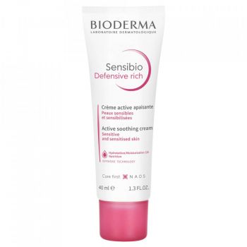 Crema calmanta Sensibio Defensive Rich, Bioderma (Concentratie: Crema pentru fata, Gramaj: 40 ml)