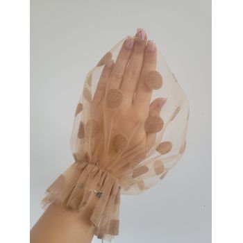 Manseta Decor Poze Beige cu Buline Mari