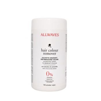 Servetele umede pentru indepartarea petelor de vopsea, cu extract de musetel Allwaves Hair Colour Remover, 100buc de firma original