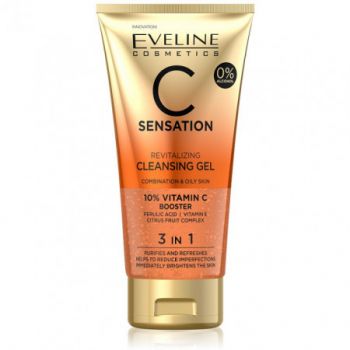 Gel Revitalizant Curatare Ten Eveline Cosmetics 3 in 1 C Sensation (Gramaj: 150 ml, Concentratie: Gel de curatare) de firma original