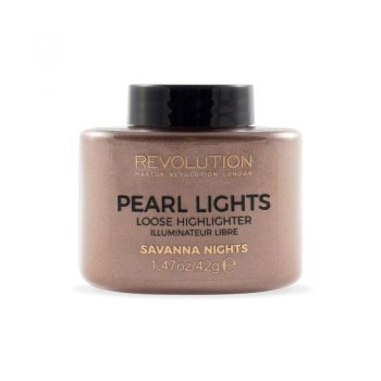 Iluminator Pulbere MAKEUP REVOLUTION Pearl Lights Loose Highlighter (Gramaj: 25 g, Concentratie: Iluminator , CULOARE: Savannah Nights)