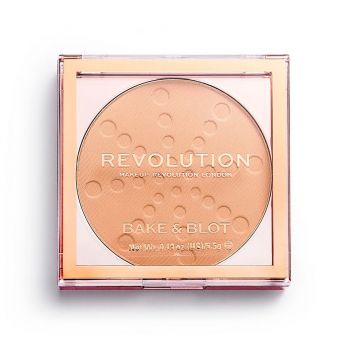 Pudra de obraz Makeup Revolution, Bake And Blot (Concentratie: Pudra, Gramaj: 5,5 g, Culoare produse: Beige )