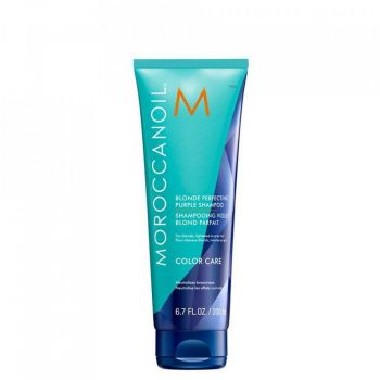 Sampon Moroccanoil Blonde Perfecting Purple pentru par blond, decolorat sau alb/grizonat (Concentratie: Sampon, Gramaj: 200 ml)