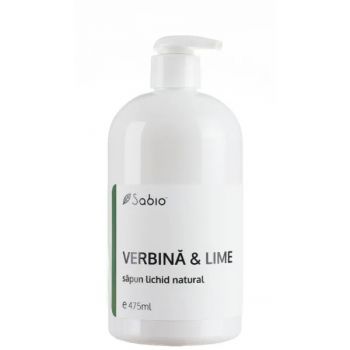 Sapun lichid natural cu verbina si lime, Sabio (Gramaj: 475 ml, Concentratie: Sapun lichid)