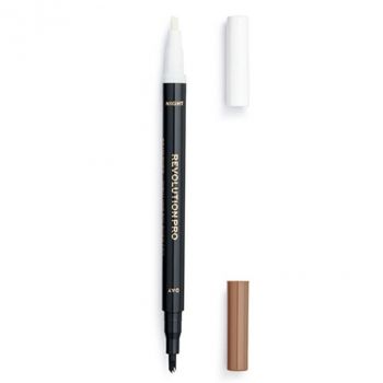 Ser pentru sprancene si creion pentru sprancene 24 de ore, Makeup Revolution, Revolution Pro (Concentratie: Creion contur sprancene, Culoare produse: Ash Brown, Gramaj: 1,6 ml)
