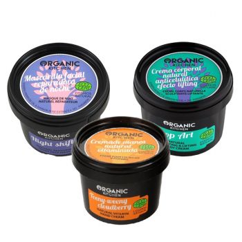 Set Organic Kitchen Masca reparatoare 100ml +Crema de maini cu vitamine 100ml +Crema naturala de corp anticelulitica 100ml (Gramaj: 100ml+100ml+100ml)