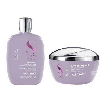 Set pentru netezire Alfaparf Milano Semi Di Lino Sampon 250 ml + Masca 200 ml (Gramaj: 250 ml + 200 ml)