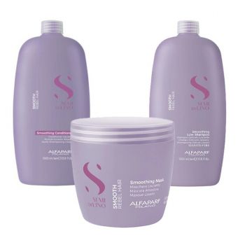 Set pentru netezire Alfaparf Milano Semi Di Lino Smoothing Sampon 1000 ml + Balsam 1000 ml + Masca 500 ml (Gramaj: 1000 ml + 1000 ml + 500 ml) de firma original