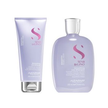 Set pentru netezire Alfaparf Milano Semi Di Lino Smoothing Sampon 250 ml + Balsam 200 ml (Gramaj: 250 ml + 200 ml)