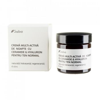 Crema hidratanta multi-activa de noapte cu ceramide si hyaluron Sabio pentru ten normal (Concentratie: Crema, Gramaj: 60 ml)