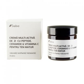 Crema multi-activa de zi cu peptide, ceramide si vitamina C Sabio pentru ten matur (Concentratie: Crema, Gramaj: 60 ml)