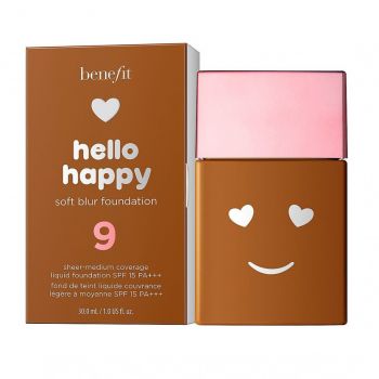 Fond de ten matifiant, Benefit, Hello Happy Soft Blur, SPF (Gramaj: 30 ml, Nuanta fond de ten:  09 Deep Neutral)