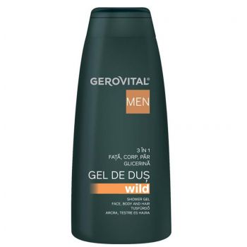 Gel de dus Wild 3 in 1 Gerovital Men (Concentratie: Gel de dus, Gramaj: 400 ml)