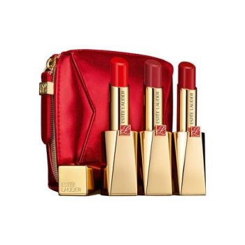 NEW Set Estee Lauder Pure Color Desire Lipstick Trio Set (3x Lipstick) +1bag (Gramaj: 3 x 3,1 g, Nuanta Ruj:  Desire) ieftin