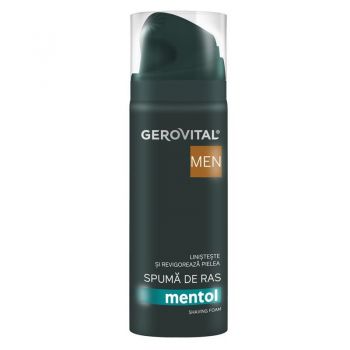 Spuma de ras cu mentol Gerovital Men 200 ml (Gramaj: 200 ml, Concentratie: Spuma de ras)