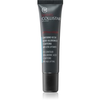 Collistar Linea Uomo Attivi Puri Eye Contour Hyaluronic Acid + Caffeine Eye Contour Cremă anti-îmbătrânire cu efect iluminator