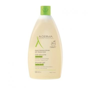 Gel de duș spumant ultra-bogat cu lapte de ovăz, A-Derma (Concentratie: Gel de dus, Gramaj: 750 ml)