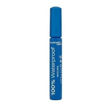 Mascara Rimmel 100% Waterproof, 8 ml (Concentratie: Black, Gramaj: 8 ml) de firma original