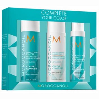 Set Moroccanoil Color Complete pentru par vopsit: Sampon 250 ml, Balsam 250 ml, Spray 160 ml (Concentratie: Sampon, Gramaj: 250 ml)