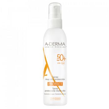 Spray protectie solara pentru piele sensibila Protect SPF 50+ A- Derma (Concentratie: Spray, Gramaj: 200 ml)
