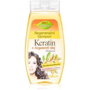 Bione Cosmetics Keratin + Argan sampon pentru regenerare pentru un par stralucitor si catifelat