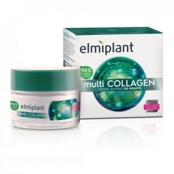 Crema Antirid De Noapte Collagen Elmiplant (Concentratie: Crema pentru fata, Gramaj: 50 ml)