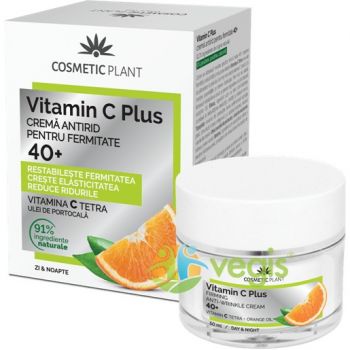 Crema antirid pentru fermitate 40+ Vitamin C Plus Cosmetic Plant (Concentratie: Crema pentru fata, Gramaj: 50 ml)