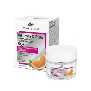 Crema antirid regeneratoare 50+ Vitamin C Plus Cosmetic Plant (Concentratie: Crema pentru fata, Gramaj: 50 ml)