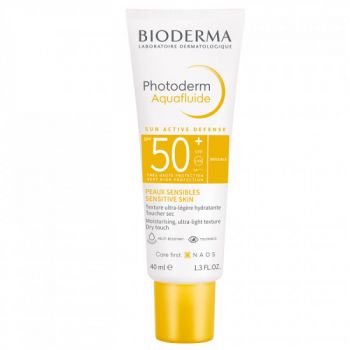 Crema protectie solara Photoderm Aquafluide SPF 50+, Bioderma (Concentratie: Crema, Gramaj: 40 ml)