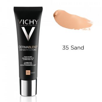 Vichy DermaBlend 3D Correction Fond de ten corector cu actiune de nivelare 16h SPF25 (Concentratie: Fond de ten, Gramaj: 30 ml, Nuanta fond de ten: Nuanta 35)