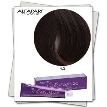 Vopsea Fara Amoniac Alfaparf Milano Color Wear (Concentratie: Vopsea permanenta, Gramaj: 60 ml, Culoare vopsea: 4.3 Castano Medio Dorato)