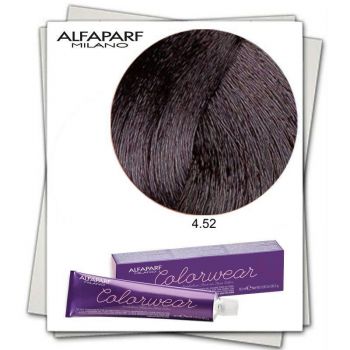 Vopsea Fara Amoniac Alfaparf Milano Color Wear (Concentratie: Vopsea permanenta, Gramaj: 60 ml, Culoare vopsea: 4.52 Castano Medio Mogano Irise)