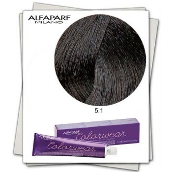 Vopsea Fara Amoniac Alfaparf Milano Color Wear (Concentratie: Vopsea permanenta, Gramaj: 60 ml, Culoare vopsea: 5.1 Castano Chiaro Cenere)