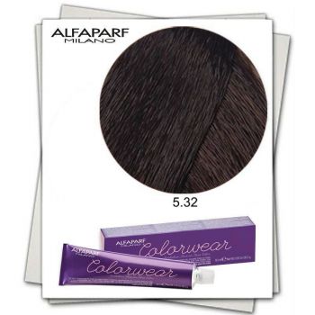 Vopsea Fara Amoniac Alfaparf Milano Color Wear (Concentratie: Vopsea permanenta, Gramaj: 60 ml, Culoare vopsea: 5.32 Castano Chiaro Dorato Irise)