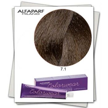 Vopsea Fara Amoniac Alfaparf Milano Color Wear (Concentratie: Vopsea permanenta, Gramaj: 60 ml, Culoare vopsea: 7.1 Biondo Medio Cenere)